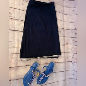 3X Navy Blue Pencil Skirt. With White/Blue Trim.